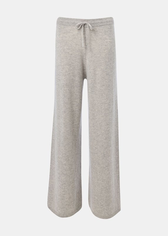 Grey Marl Cashmere Straight Leg Jogger