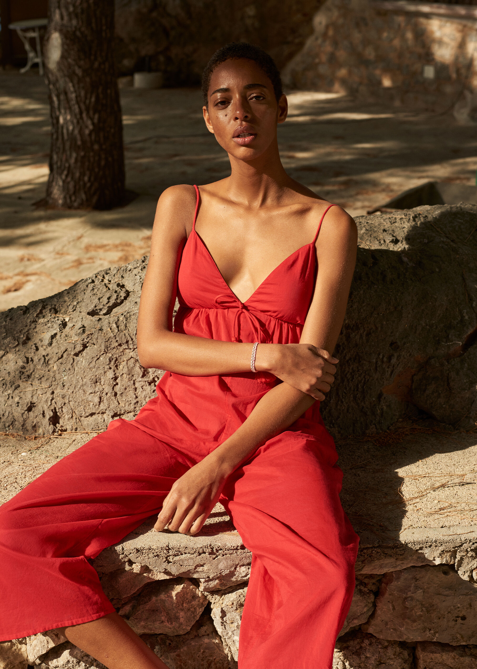 Red tassel jumpsuit store