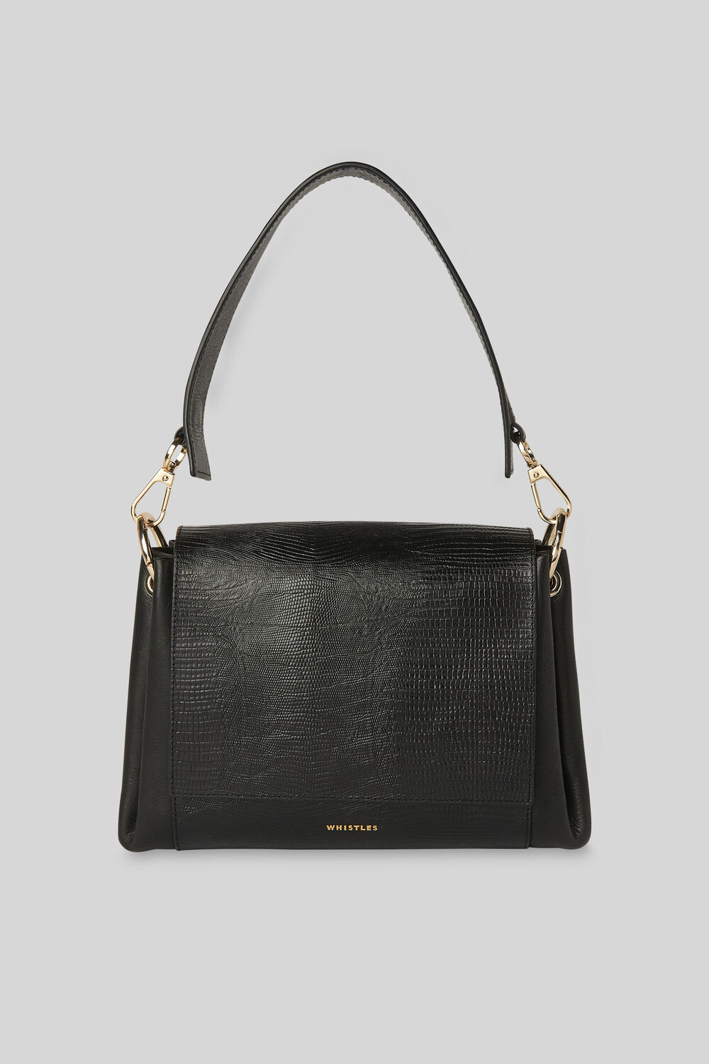 Edison Lizard Shoulder Bag Black
