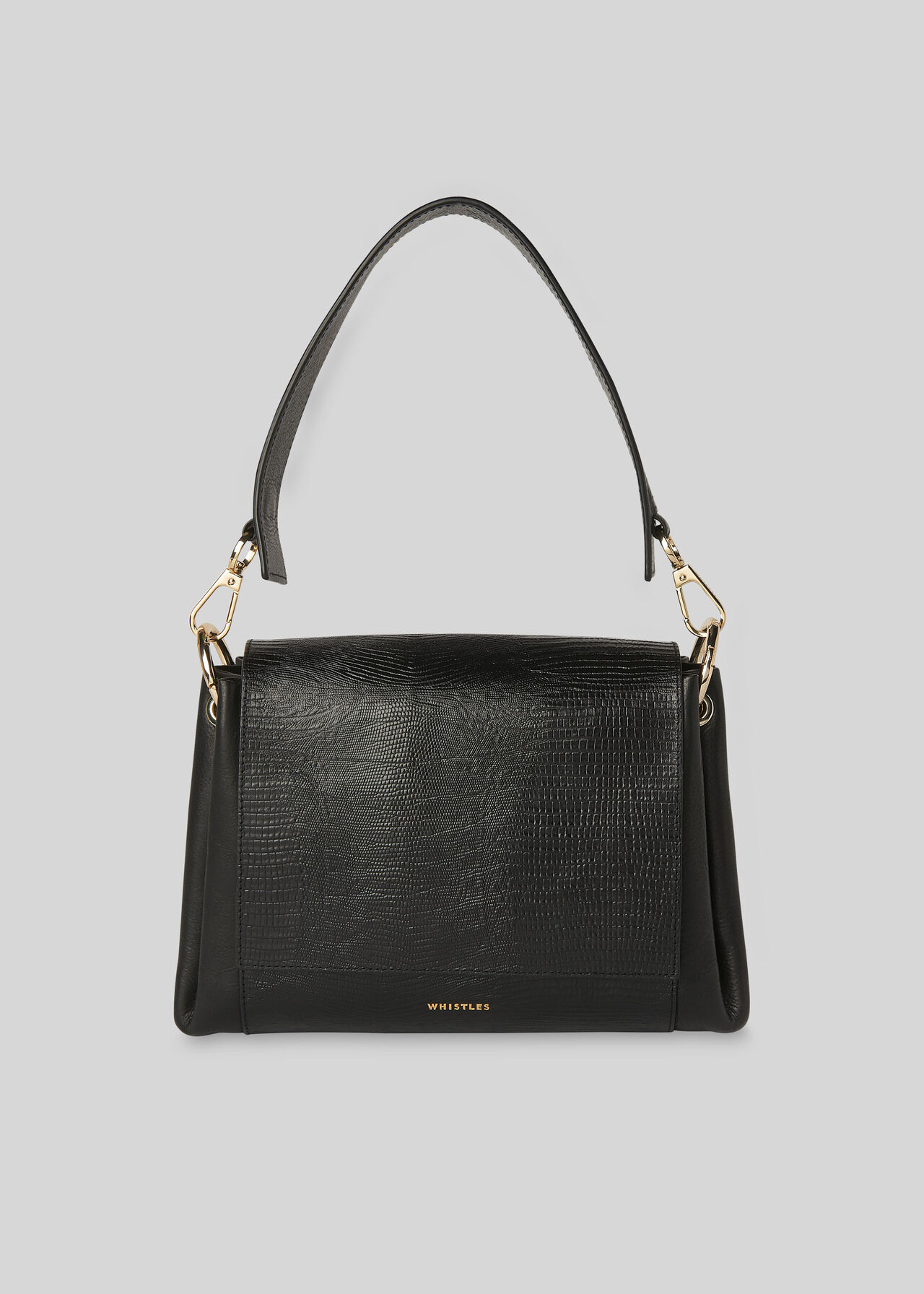 Edison Lizard Shoulder Bag Black