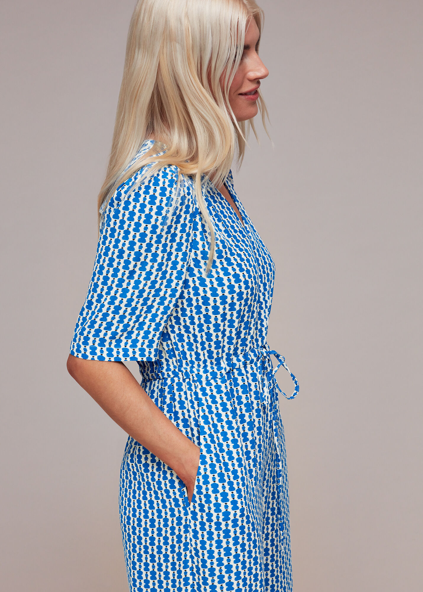 Blue/Multi Vertical Stack Jumpsuit WHISTLES