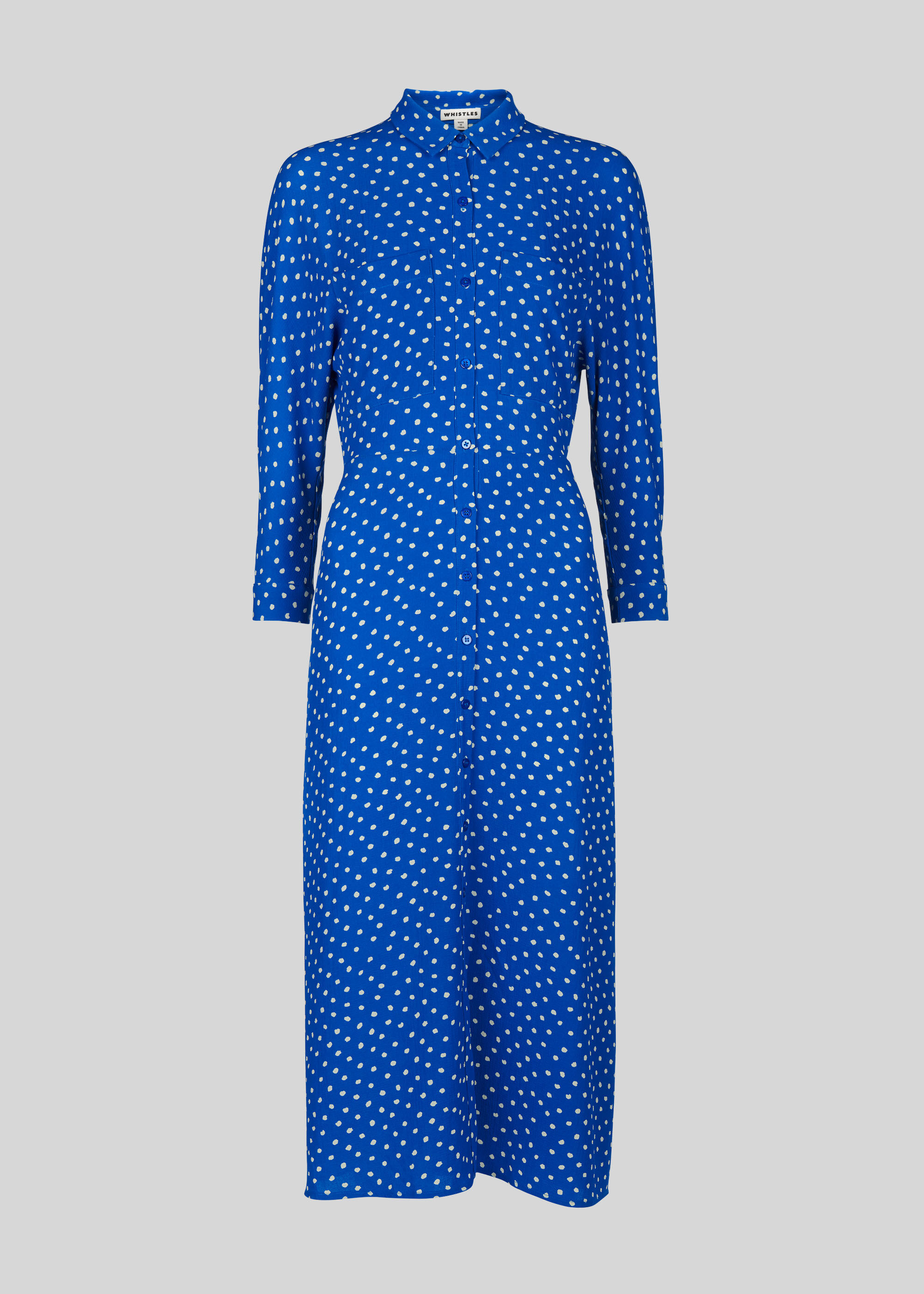 Blue Abstract Spot Selma Tie Dress