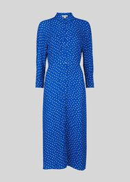 Abstract Spot Selma Tie Dress Blue/Multi