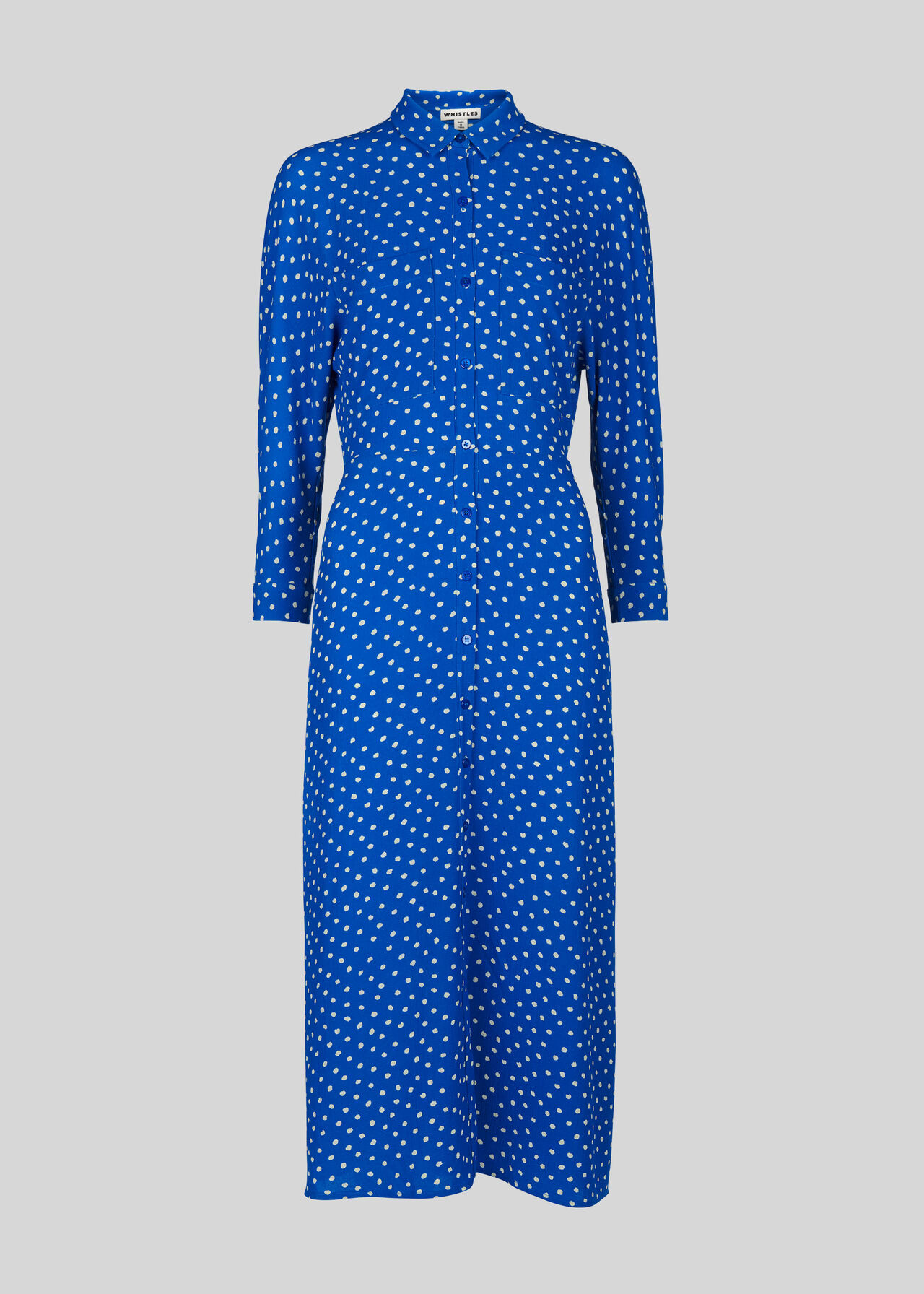 Abstract Spot Selma Tie Dress Blue/Multi