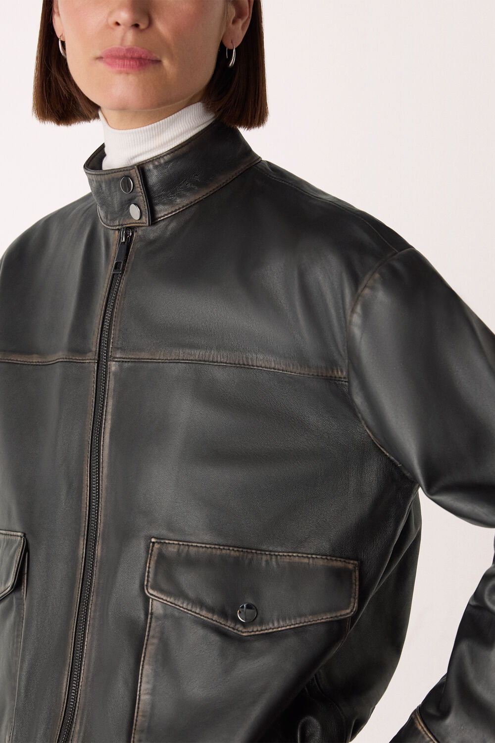Burnished Leather Bomber