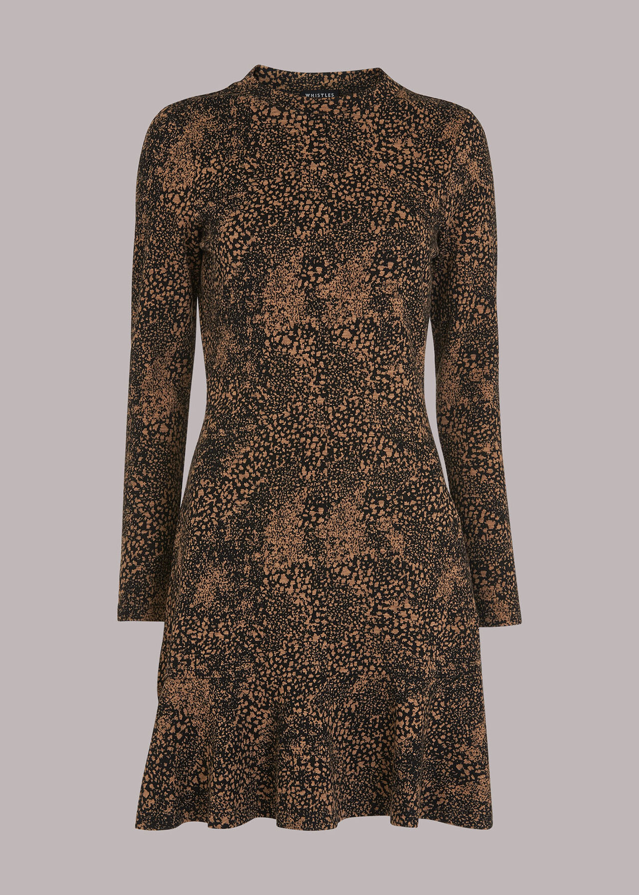 Jacquard Leopard Flippy Dress