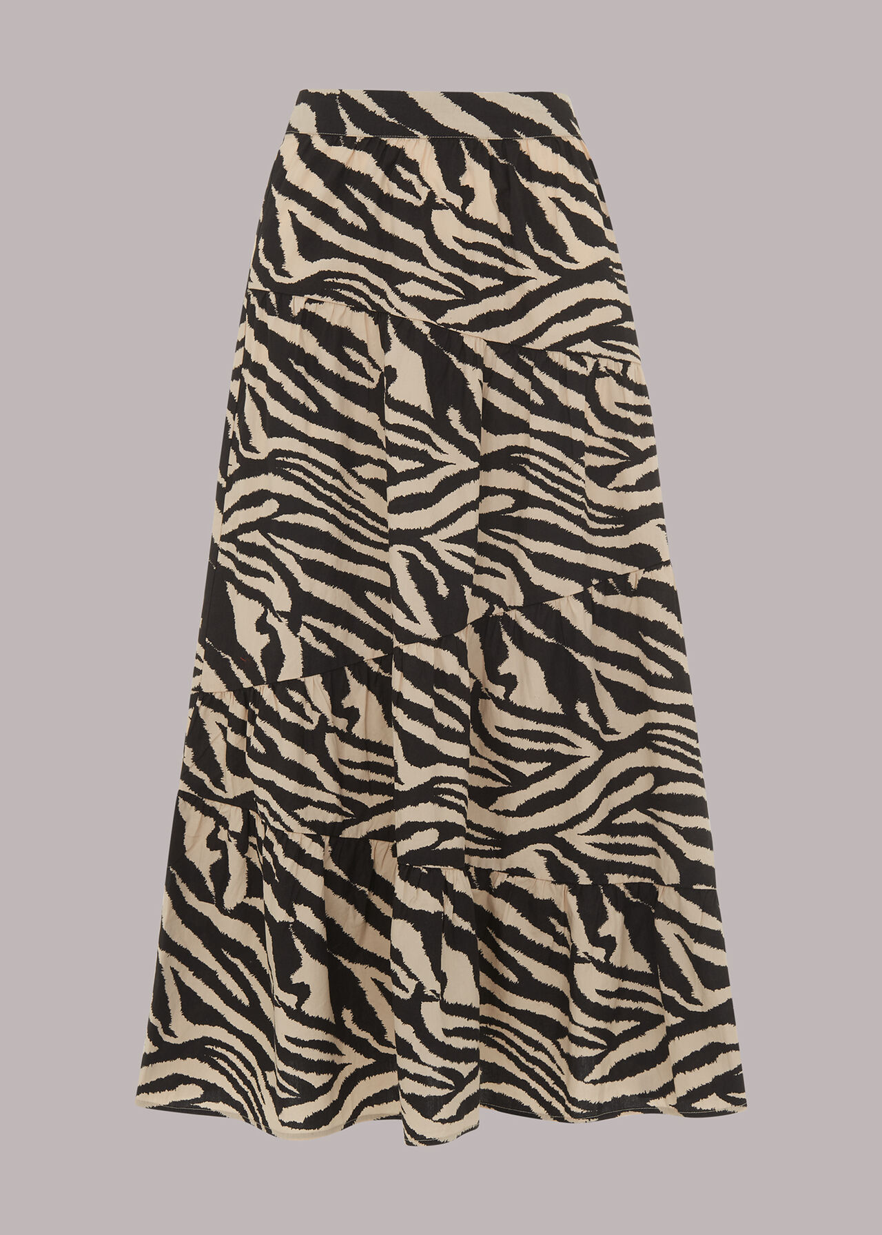 Multicolour Mountain Zebra Tiered Skirt | WHISTLES
