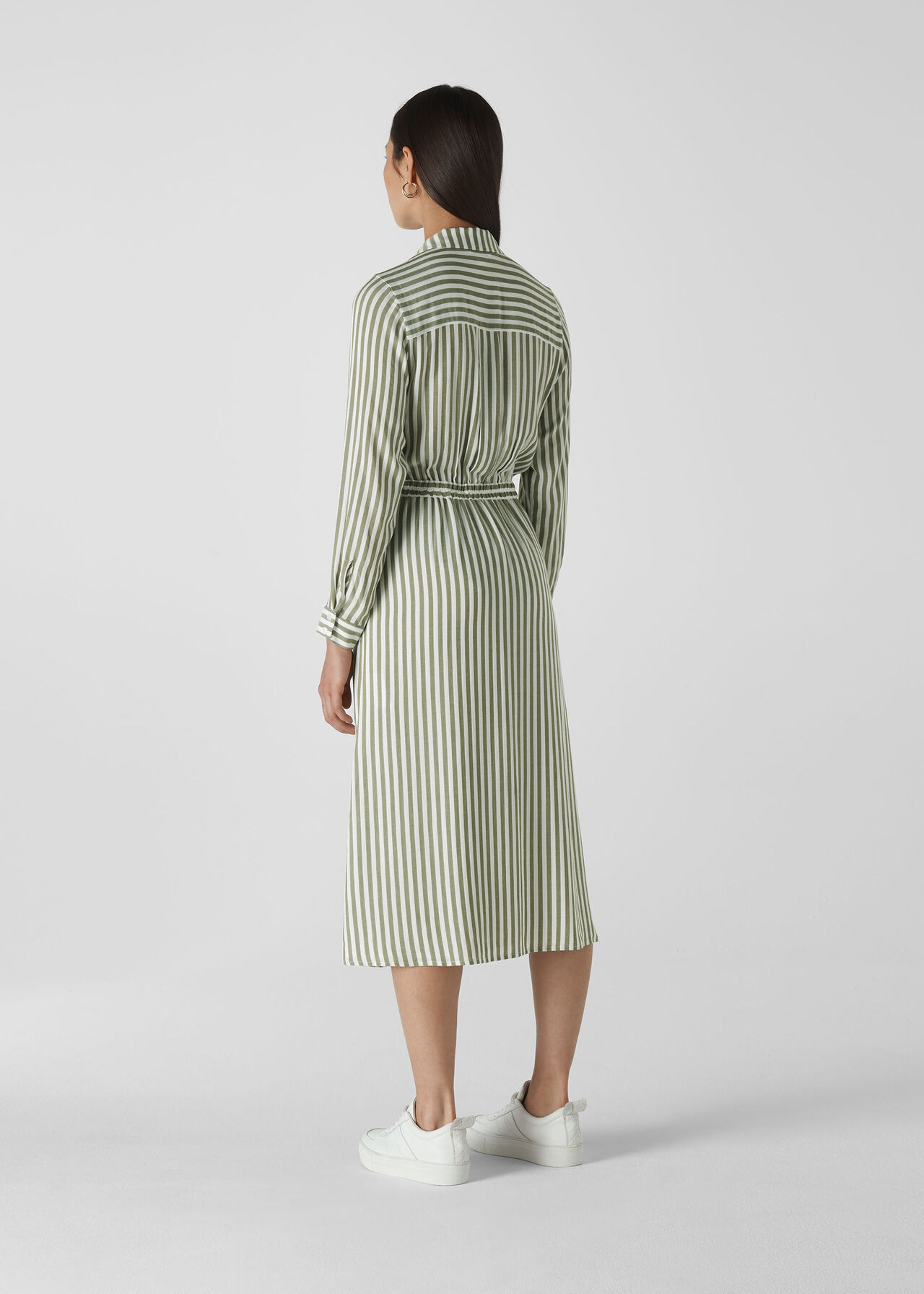 Stripe Wrap Shirt Dress Multicolour