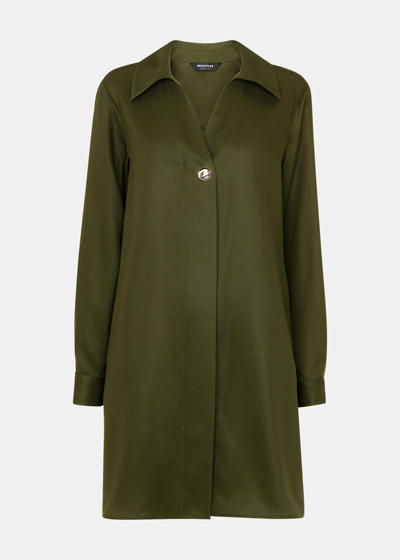 Whistles Khaki Collared Button Short Dress Whistles Khaki Collared Button Short Dress
