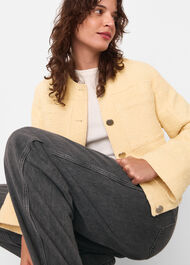 Textured Collarless Jacket