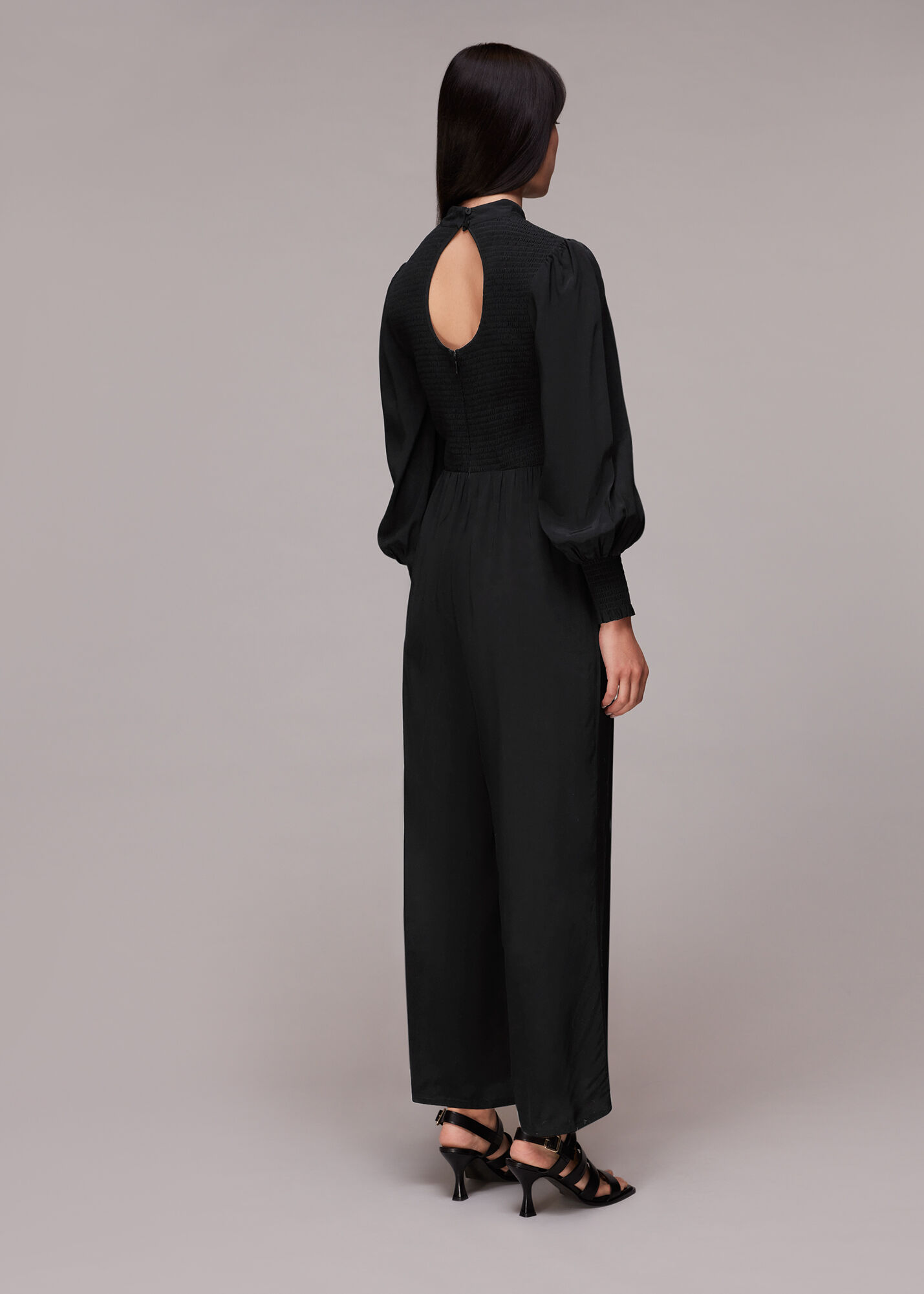 Warehouse chiffon clearance sleeve jumpsuit