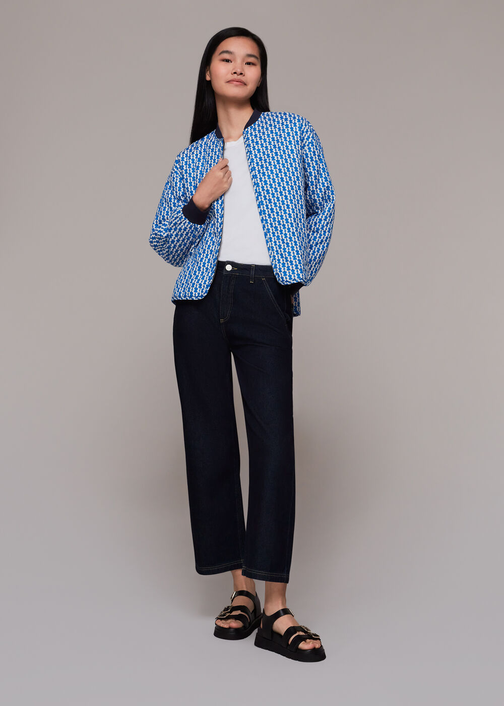 Vertical Stack Print Jacket