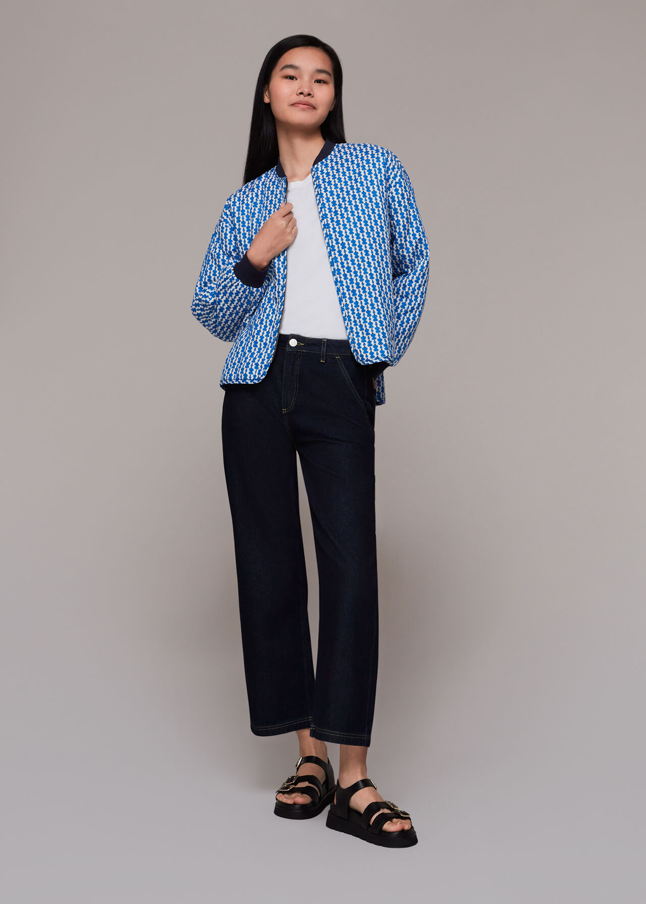 Vertical Stack Print Jacket