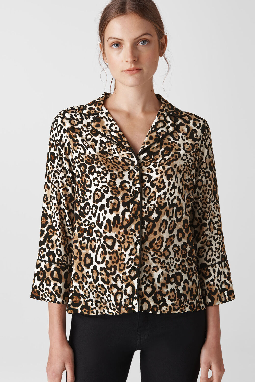 Animal Print Pyjama Shirt Leopard Print