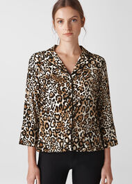 Animal Print Pyjama Shirt Leopard Print