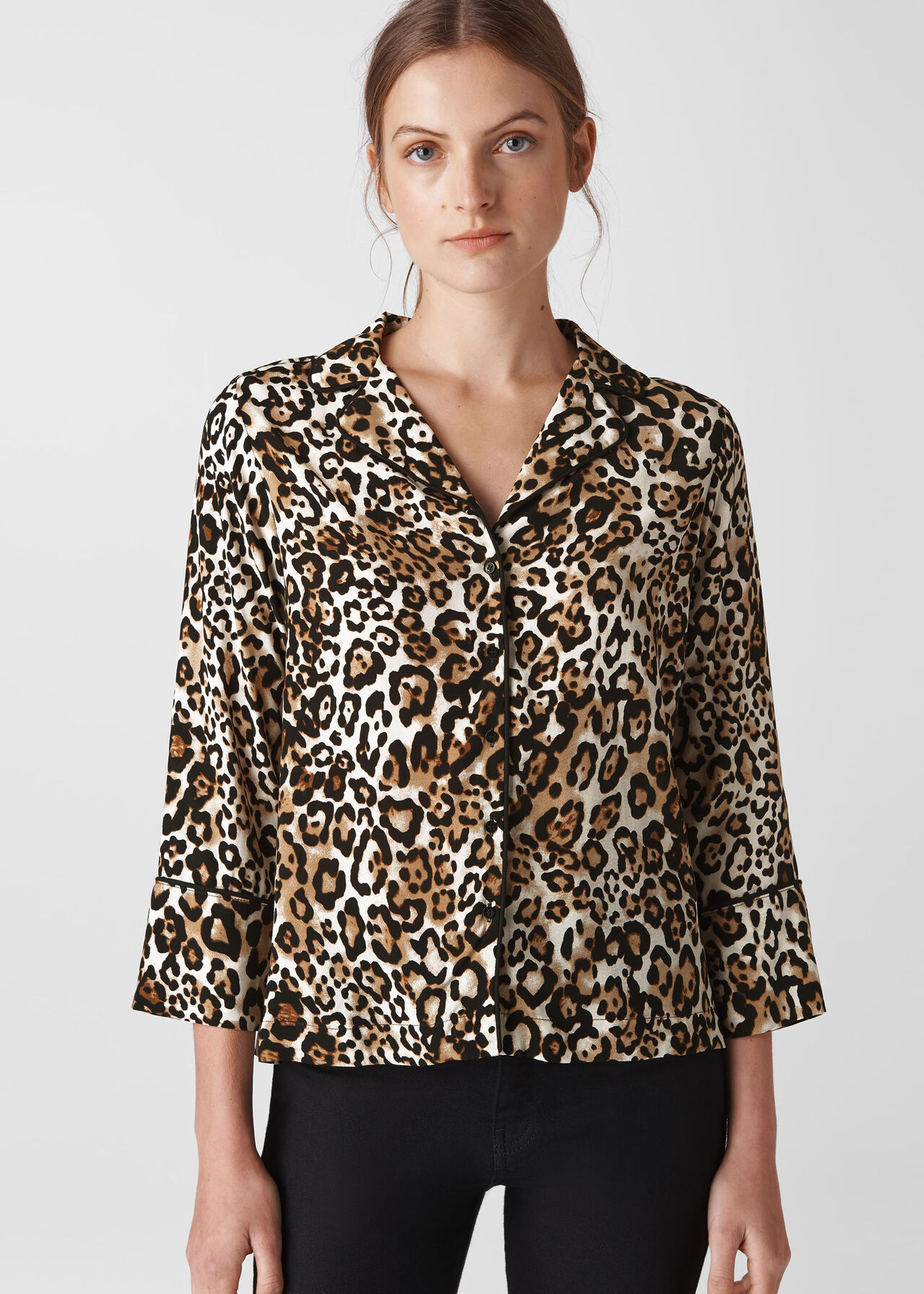 Animal Print Pyjama Shirt Leopard Print
