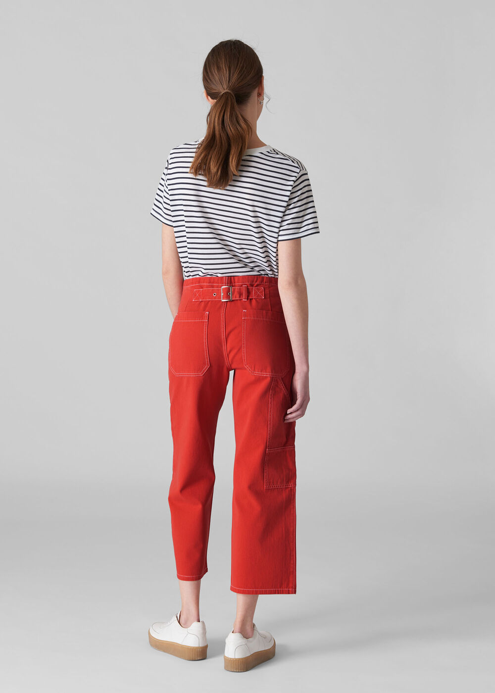 Carpenter Crop Trouser Red