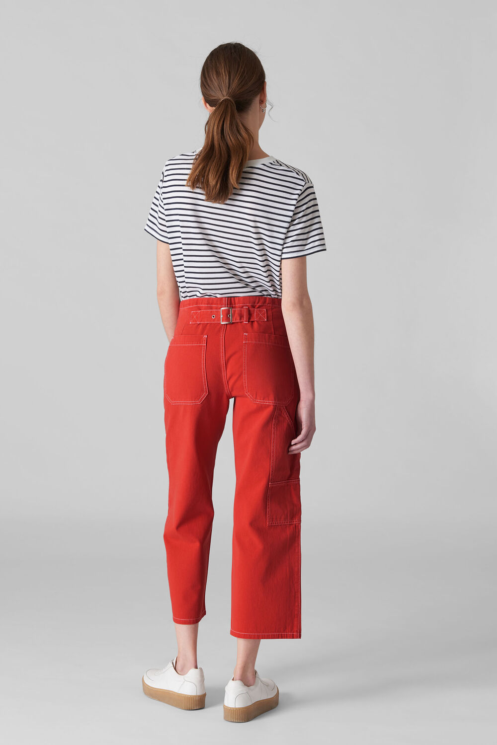 Carpenter Crop Trouser Red