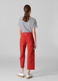 Carpenter Crop Trouser Red