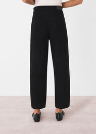 High Waist Cord Barrel Jean