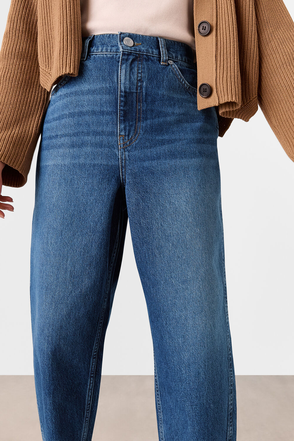 Denim Petite Authentic Barrel Leg Jean