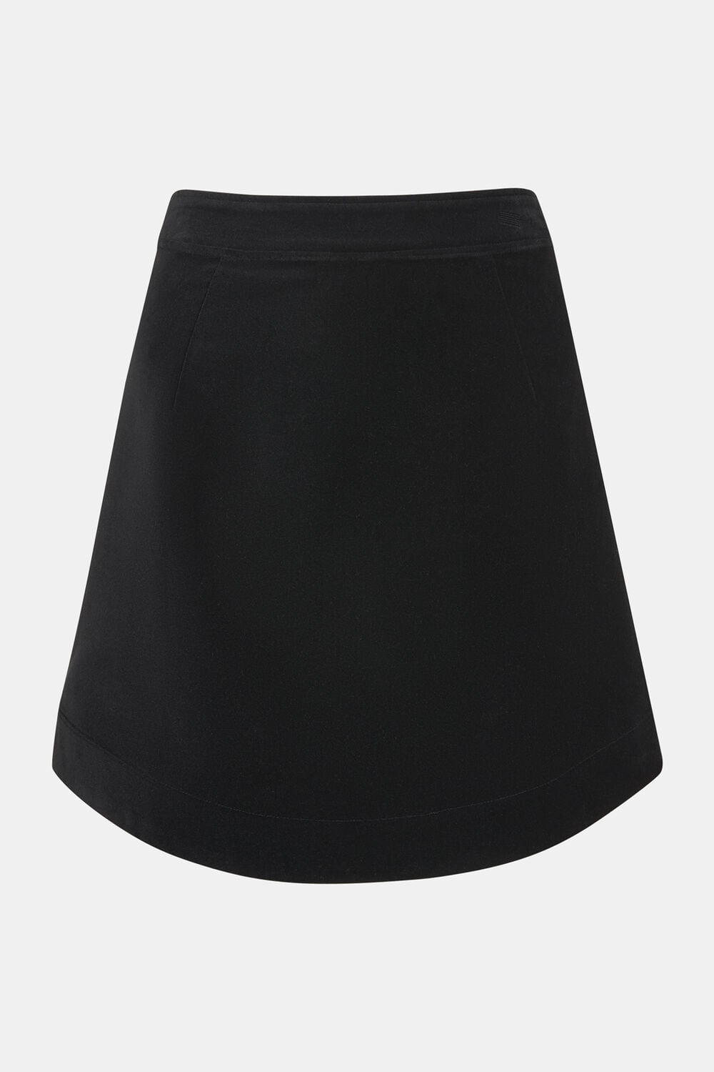 Velvet Curved Hem Mini Skirt