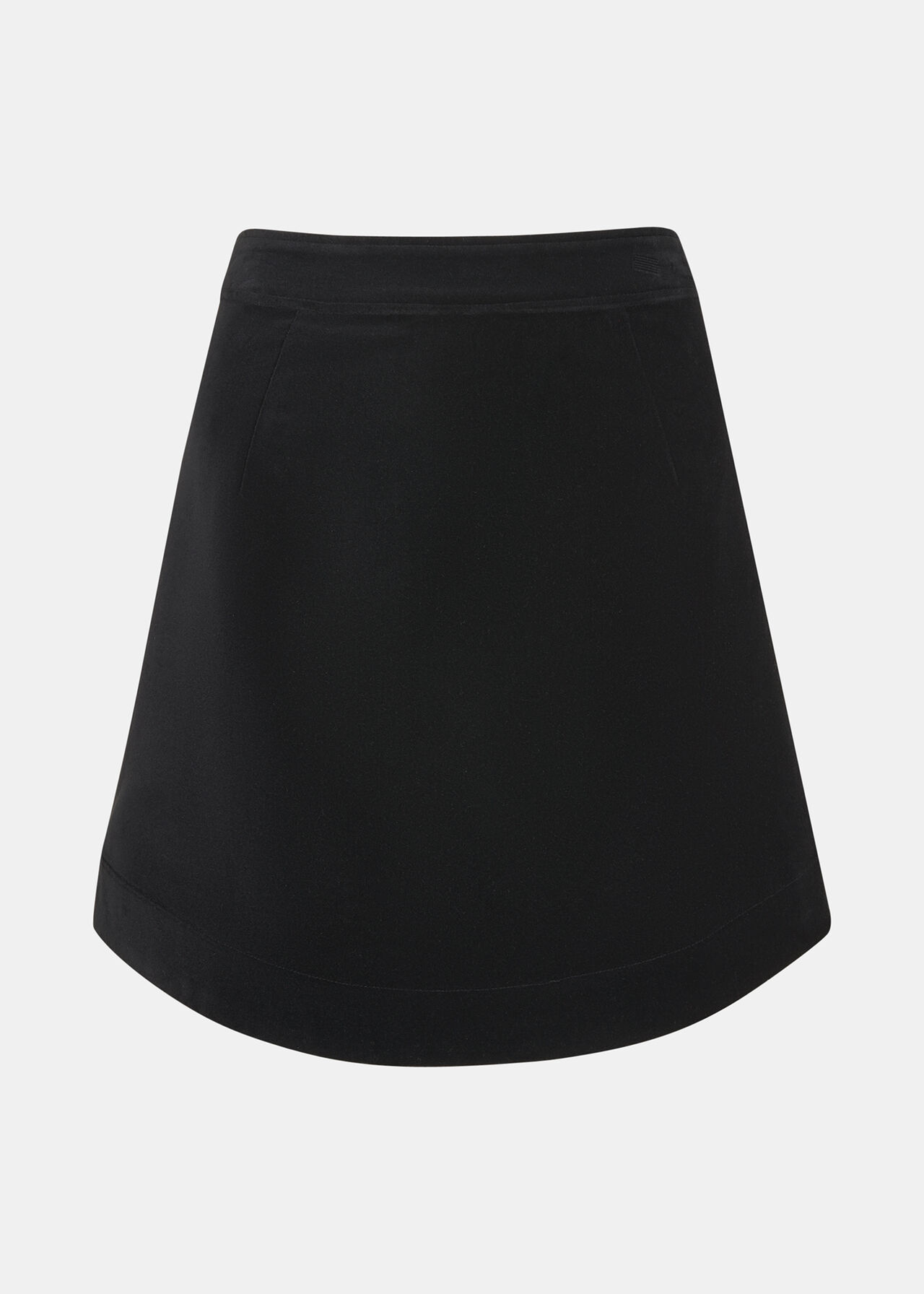 Velvet Curved Hem Mini Skirt