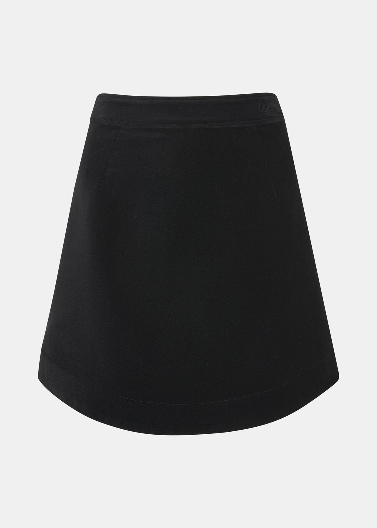 Velvet Curved Hem Mini Skirt