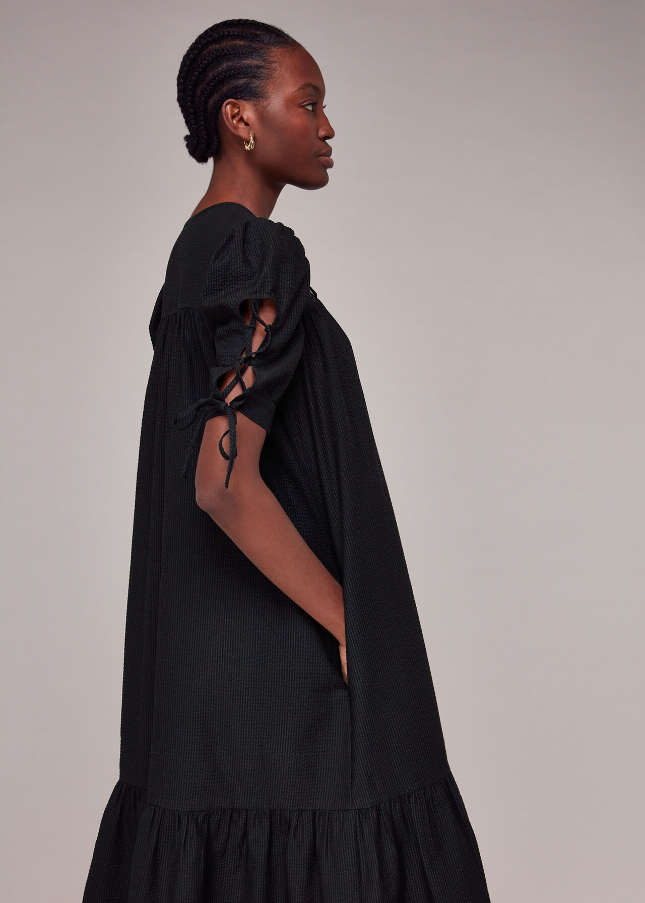 Elsie Seersucker Trapeze Dress