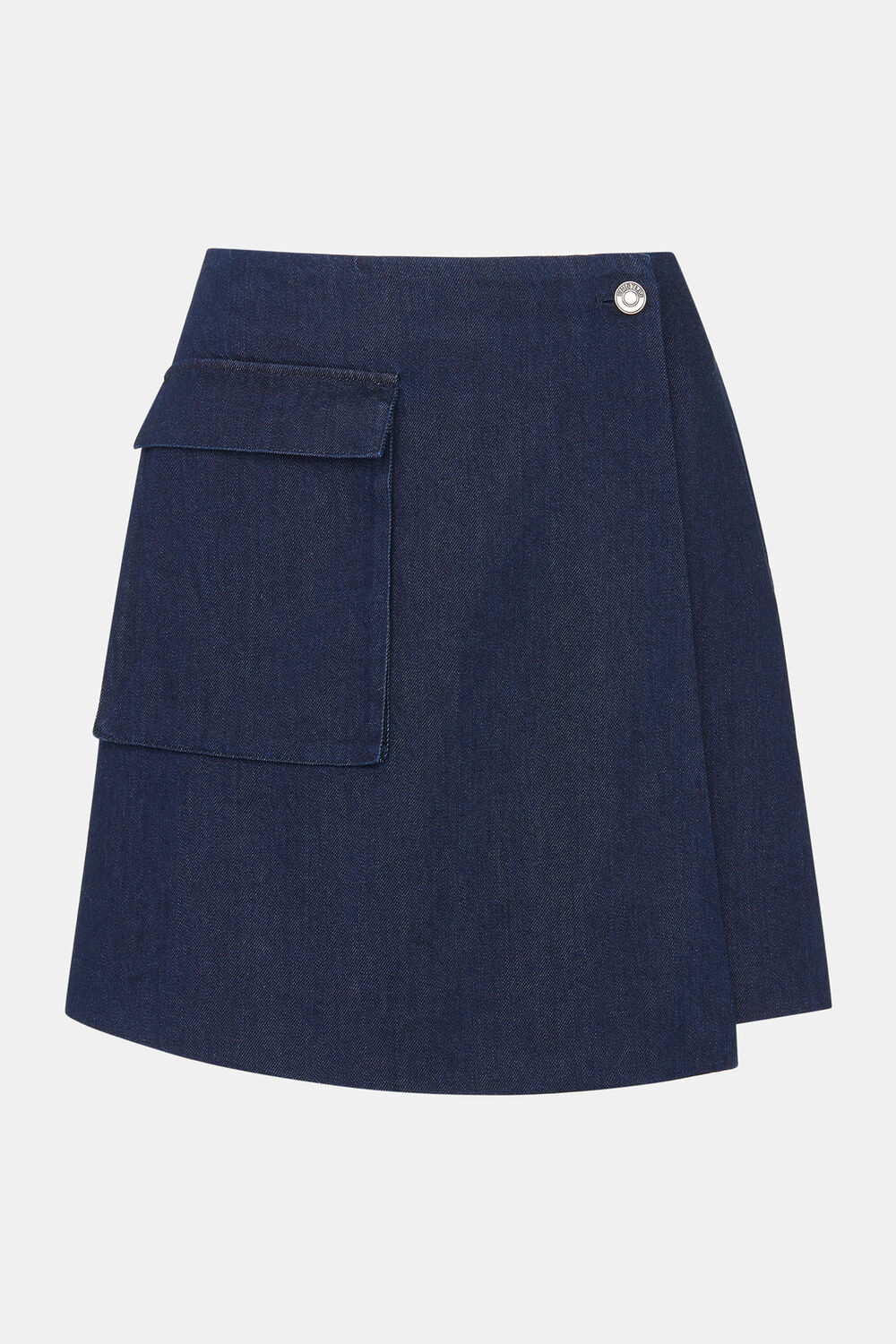 Indigo Denim Wrap Mini Skirt