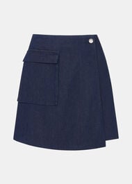 Indigo Denim Wrap Mini Skirt
