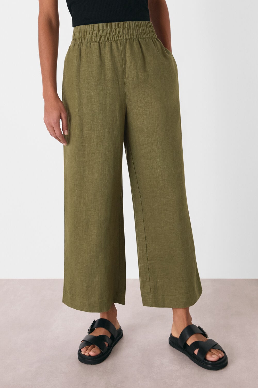 Khaki Linen Pocket Trouser