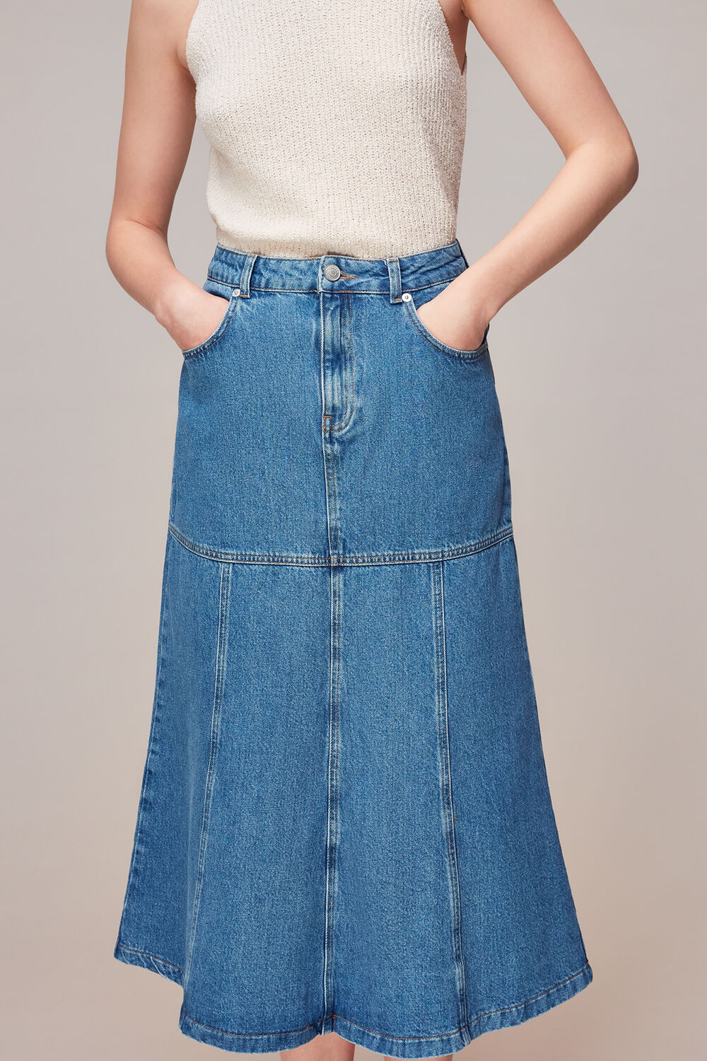 Denim Midi Skirt