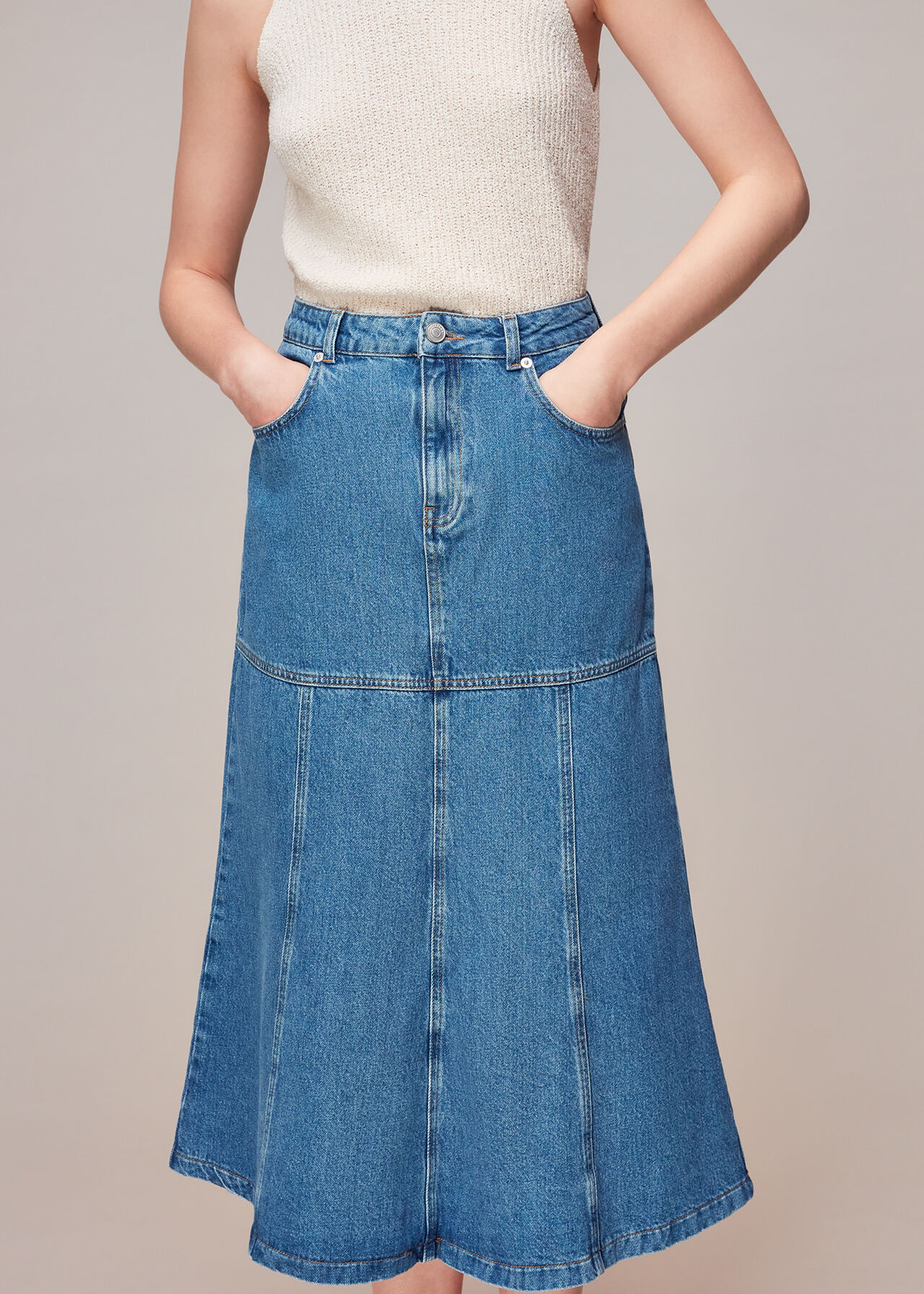 Denim Midi Skirt