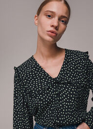 Stamp Spot Collar Top