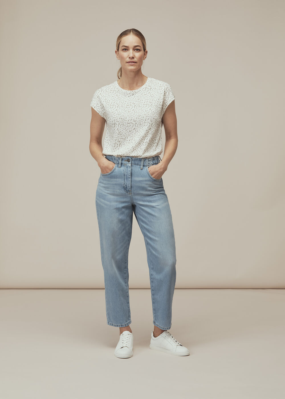 Fleck Print Minimal Tshirt