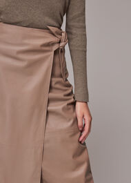 Tie Side Leather Skirt