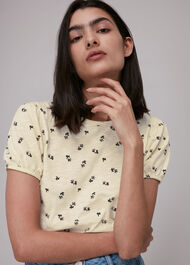 Puff Sleeve Forget Me Not Cream/Multi