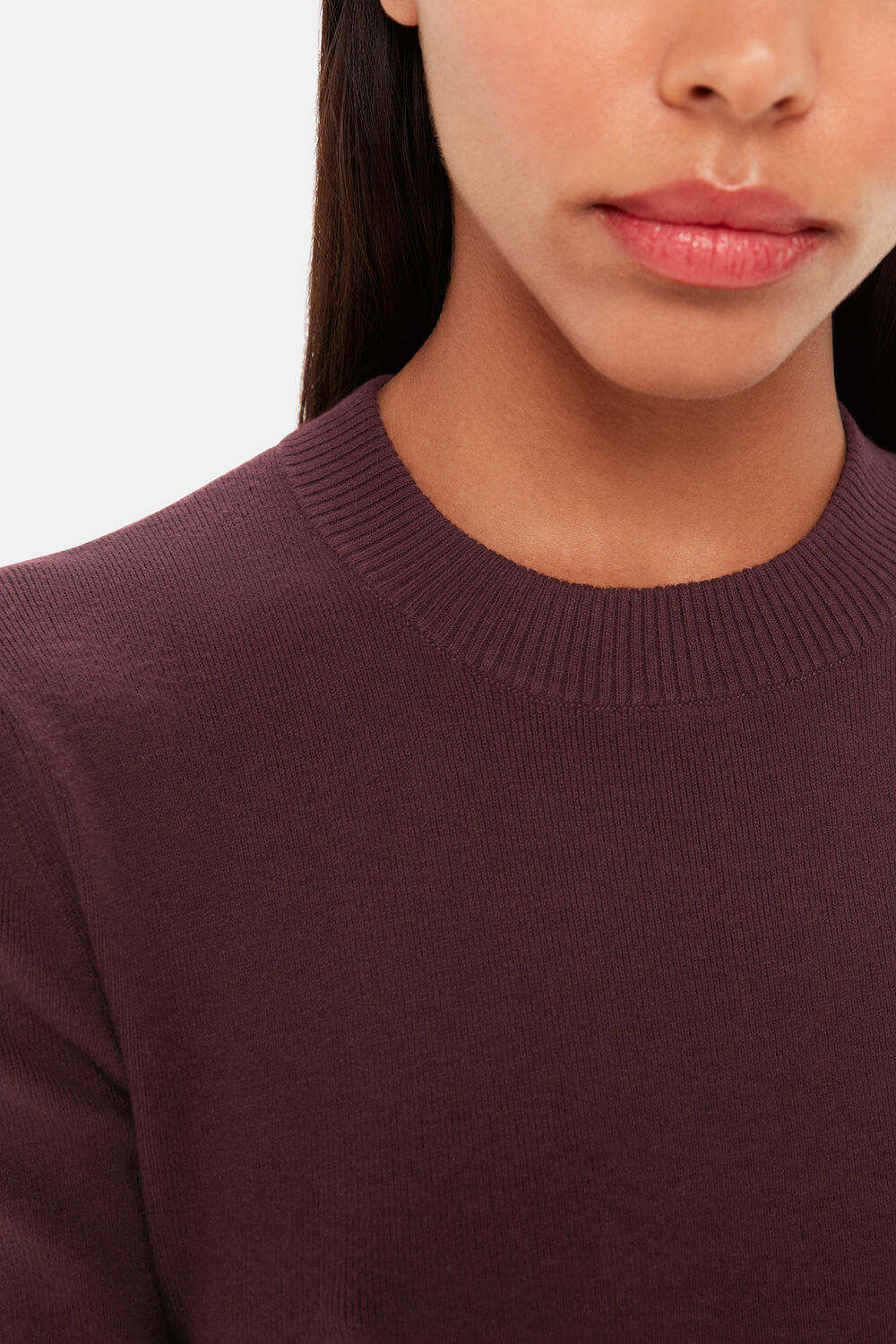 Keyhole Back Crew Neck Knit