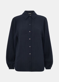 Textured Relaxed Viscose Shirt