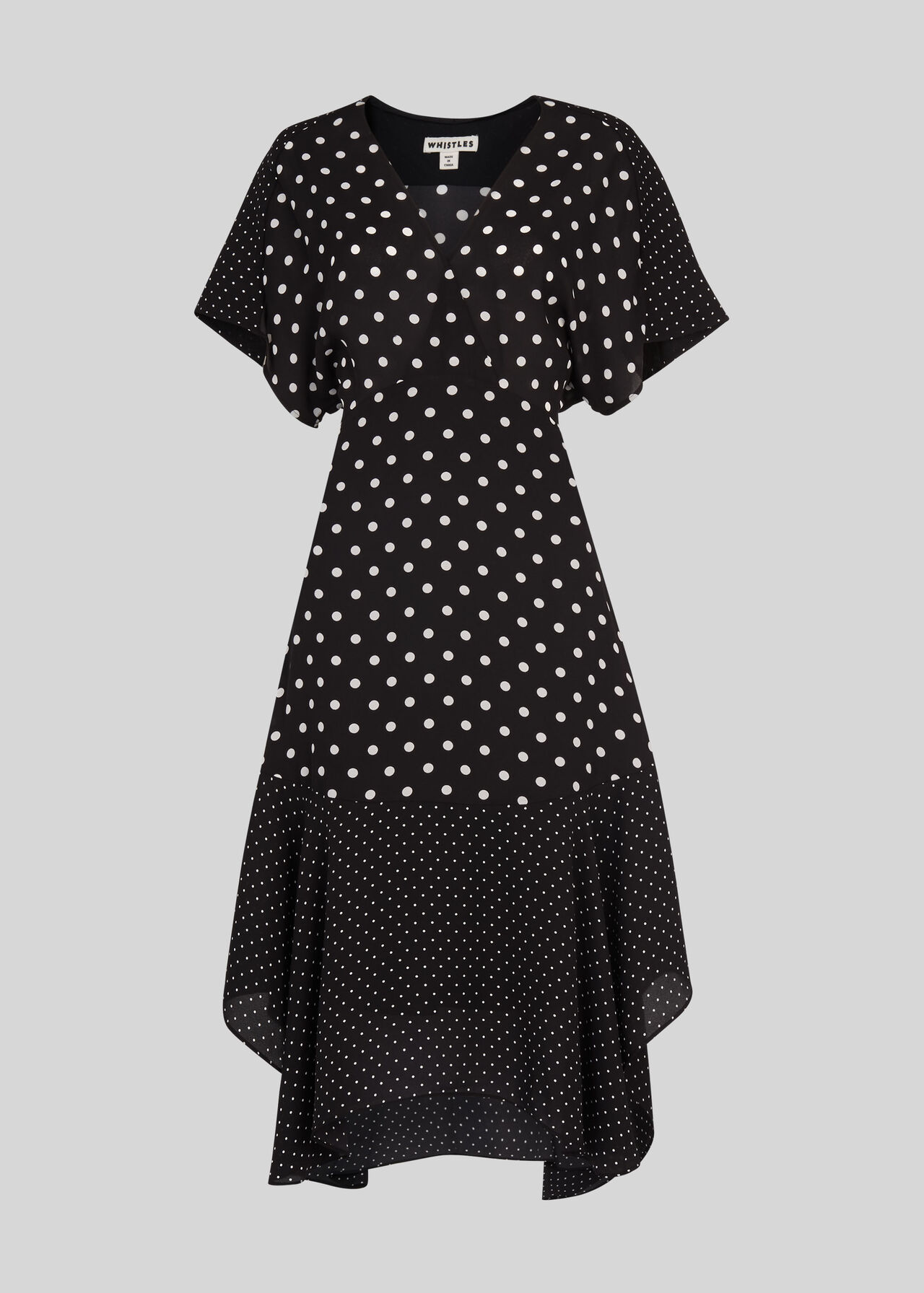 Enise Multi Spot Dress Black/White