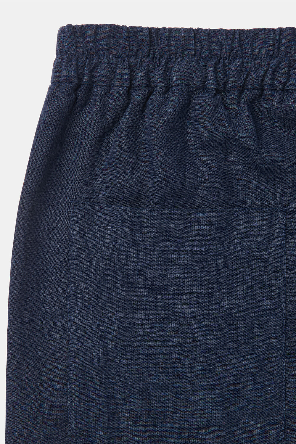 Navy Linen Barrel Trouser