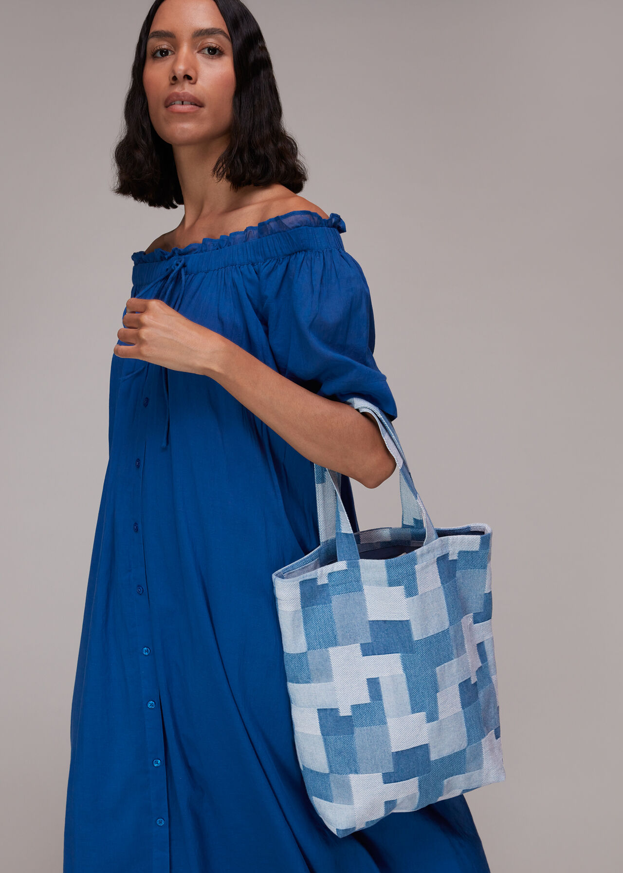 Nyra Patchwork Denim Tote Bag