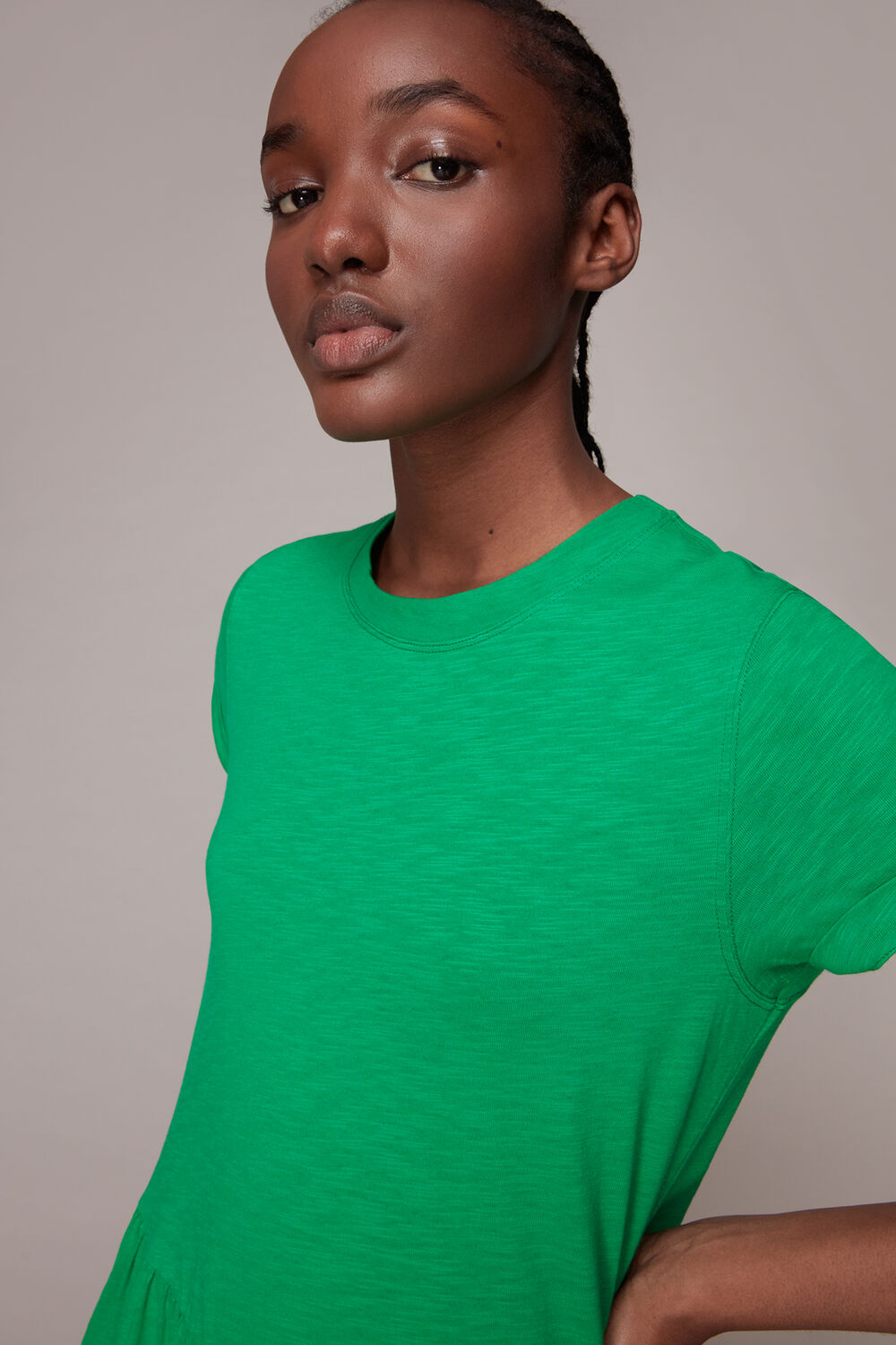 Tiered Jersey Midi Dress