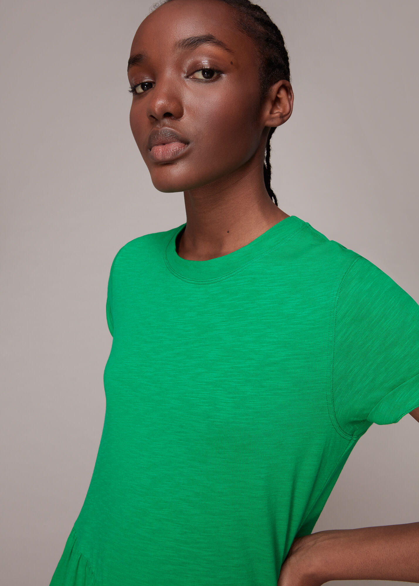 Green Tiered Jersey Midi Dress WHISTLES