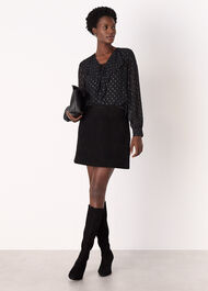 Metallic Dobby Frill Blouse