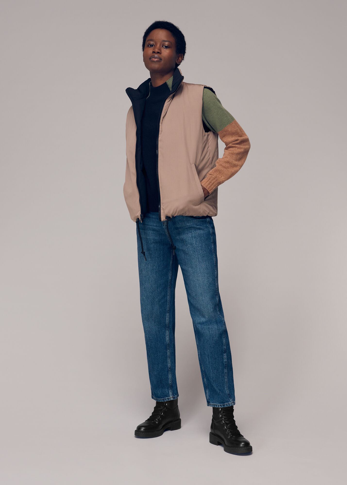 Multicolour Colour Block Merino Jumper WHISTLES