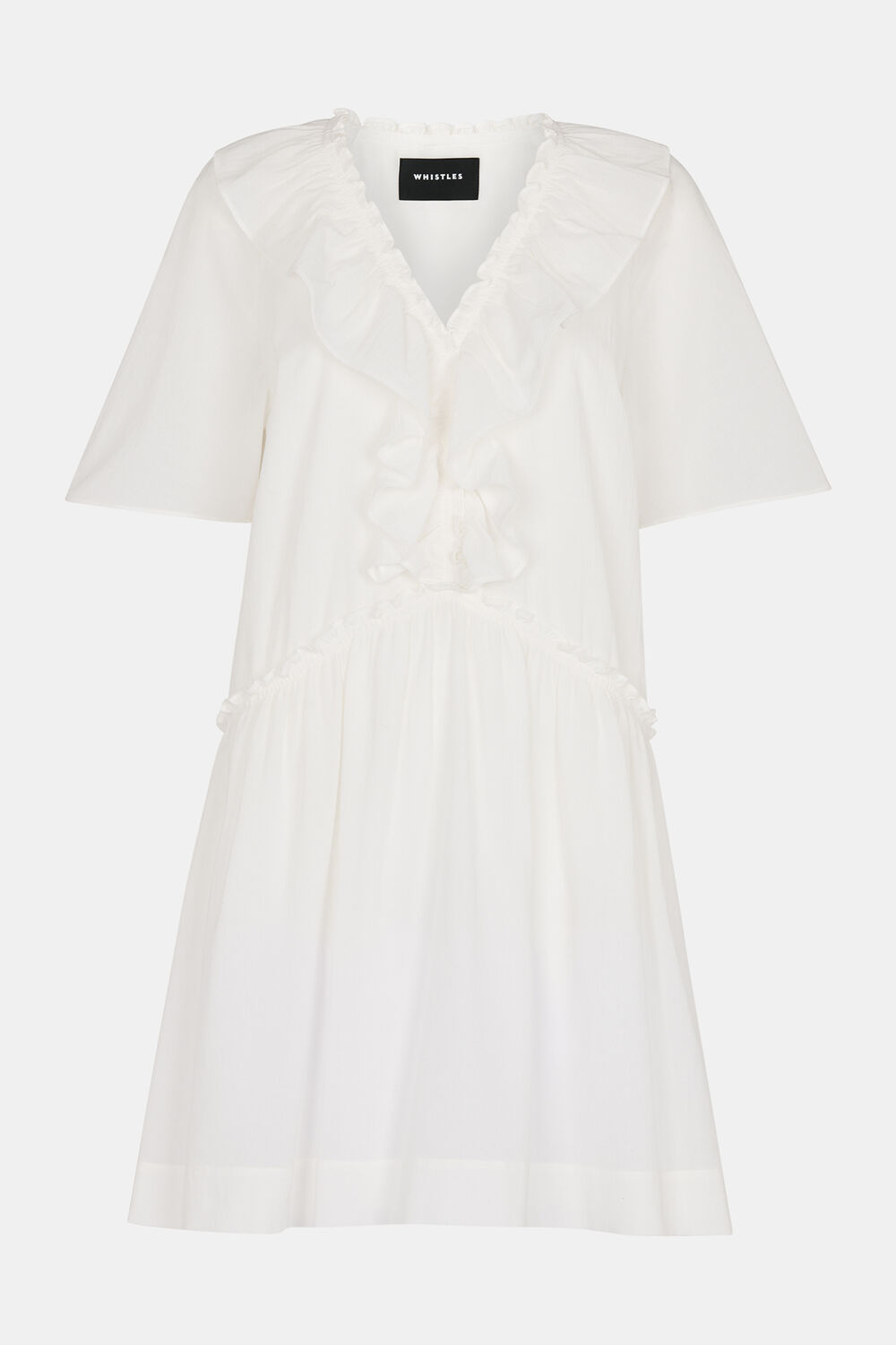 Ruffle Trapeze Mini Dress