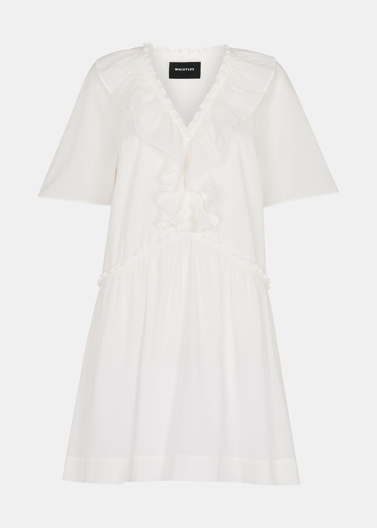 Ruffle Trapeze Mini Dress