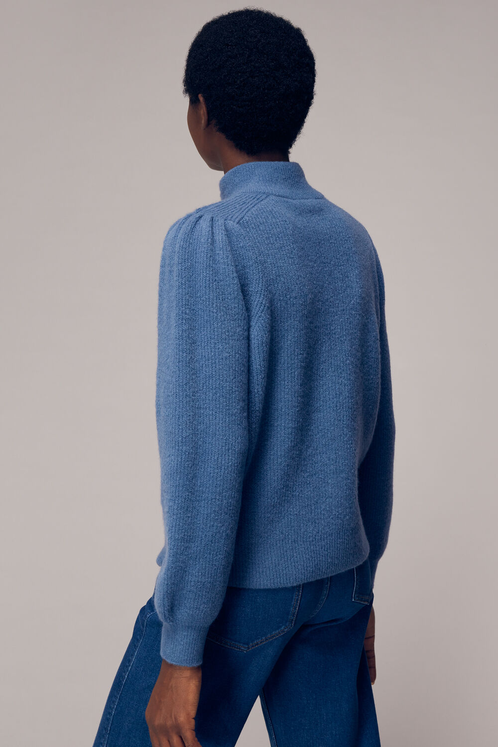 Puff Sleeve Button Sweat